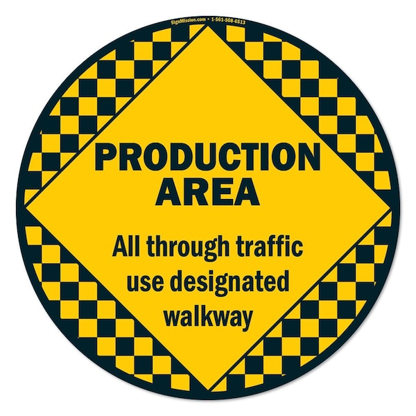 Production Area 16in Non-Slip Floor Marker, 12PK, 16 in L, 16 in H, FD-2-C-16-12PK-99904
